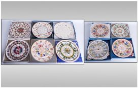 Collection of 10 Wedgwood Boxed Christmas Plates. Includes Queens Ware Plates Calendar 1975, 1980,