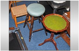 Collection Of Furniture Including Bar Stool Table & Wicker Stool. 3 in total.