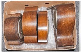 Collection Of Four Oak Cased Mantle Clocks, A/F
