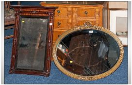Mid 19th Century Mahogany Hall Mirror, of rectangular form. together with one other.