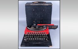 Monarch Pioneer Portable Typewriter and Case.