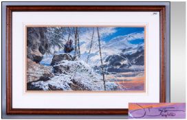 Limited Edition Coloured Print by John Buxton titled 'High Place'. Certificate of Authenticity to