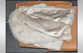 Blonde Mink Cape, original box from 'Broadbents of Southport'. Full lined, hook and eye fastening.