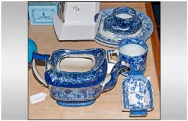 Collection of Late 18th and Early 19th Century English Blue and White Ware comprising Turner plate