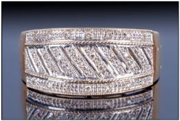 9ct Gold Diamond Dress Ring, fully hallmarked. Ring Size Z3.