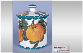 Wemyss T.Goode Lidded Lemons Pattern Jar, 4.5" in height.