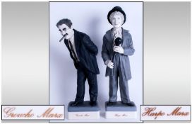 Algora Marx Brothers Figures, Harpo & Groucho. 14" & 12.5" in height. Limited Edition Number 114 &