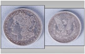 United Stated Of America Silver Eagle One Dollar, Date 1881. Good condition.