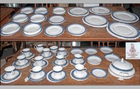 Royal Doulton 'Sherbrooke' Dinner Service. H.5009 Mint Condition. 10 Dinner Plates, 10 Large Side