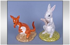 Royal Doulton Winnie The Pooh Series - 1. Kanga - 2. Rabbit reads the plan. [ Original Boxes ]