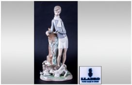 Lladro Figure 'Boy With Lambs' model number 4509, Issued 1969, Last year 1981. 10.5" in height. Mint