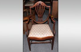 Set Of Six Late 18th Century Sheraton Period Shielf Back Dining Chairs, Mahogany framed. With drop