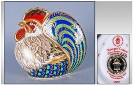 Royal Crown Derby Farmyard Cockerel Gold stopper, Issued 2002, number 2070 in edition of 5000.