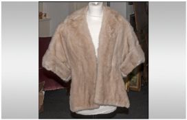 Ladies Pearl Mink Evening Stole/Jacket, fully lined. Shaped shoulders. Approximate size 12/14