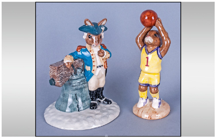 Royal Doulton Bunnykins From The USA Series - 1. Basket ball - No 62 in LTD edition of 2000.