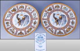 Pair of Global Traditional Plates 1980 Third Edition Traditions From an original work of art by