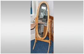 Pine Effect Cheval Mirror