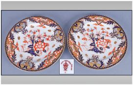 Pair of Crown Derby Cabinet Plates 7 inches in diameter.