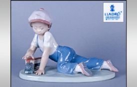 Lladro Collectors Society Piece 1992 "All Aboard". Model Number 7619. With Original Box. 7.5" in