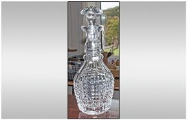 Waterford Crystal 3 Ring Wine Decanter Very Rare. Star Cut Base with Stopper. 11" High comes with