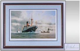 John Wood Marine Artist Pencil Signed Limited Edition And Numbered Colour Print. Number 188/500.