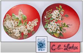 Two Poole Pottery Cabinet Plates 10 inches in diameter.