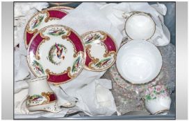 Part Teaset 'Maytime' assorted cups, saucers and sideplates. Together with one other part set.