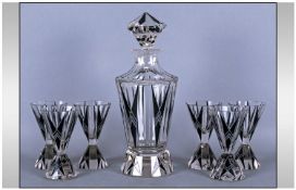 Fine Quality 1920/30's Deco Style Glass Cocktail Set probably Bacarrat Paris. the six glassed of