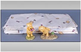 Royal Doulton Winnie The Pooh Series - 1. Winnie and the present - 2. Winnie & Piglet. In original