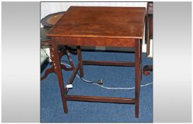 Oak Square Occasional Table, Four Sqaure Tapering Legs with Cross Stretchers.