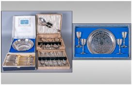 Collection of Silver Plated Ware including Viners boxed dessert spoons, EPNS boxed set, Cavalier