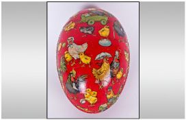 A Paper Card Decorated Easter Egg, depicting chickens and several interlocking smaller eggs within