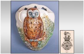 Royal Doulton Owl Wall Pocket, 7.75" in height.