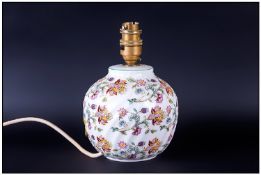 Minton 'Haddon Hall' Design Ceramic Table Lamp 8.25 inches in height.