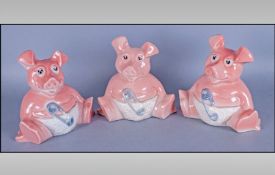 Three Wade Natwest Baby Ceramic Piggy Banks c 1980's.