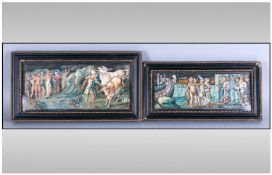 Two Oils By Anne Barnett (born 1880) 13 by 7 inches.
Pair of NEO Classicist oil on board paintings -