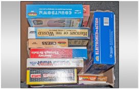 Collection of 9 board games including Guess who and countdown