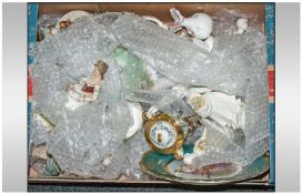 Box of Miscellaneous Ceramics including various Capodimonte style figures, cabinet plates etc