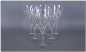 Set of Six Royal Doulton Large Wine Glasses. Original Labels to glass