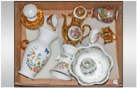 Collection of Ceramics comprising Aynsley Cottage Garden China Pieces (4) items, Aynsley Pembroke
