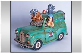 Wallace and Gromit Novelty Van Teapot. Label to base reads `Paul Cardew Design`. By Border Fine