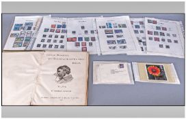 Small Collection Of Ephemera. Comprising part filled sheets of GB stamps to include Official Army