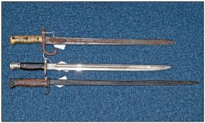 Display Purposes Only. Brass handled bayonet, looks to be French 1866 Sabre Bayonet. Overall length