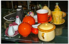 Collection of Carlton Ware Comprising Mainly Cruet Sets, Orange and Yellow Colour Scheme. Various