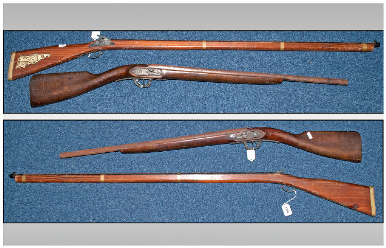 Display Purposes Only. Double Barrelled Sporting Gun and a Percussion Riffle.