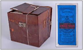 Cased Set of Bartholemew`s Reduced Survey Maps of Great Britain, 47 matching French blue covered,