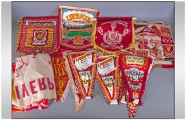 Liverpool Football Club Memorabilia Interest. Comprising a quantity of pennants to include