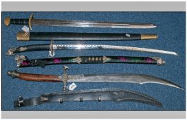 Display Purposes Only. Collection Of three fantasy/gladius swords. All three with scabbards.