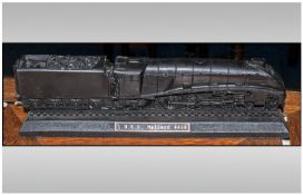 Carved Coal Model Of A Train. L.N.E.R Mallard 4468, finely detailed, ticket to base states made