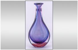 A Murano Amythest Coloured Tear Drop Shaped Vase of a contemporary form. Traces of a Murano label
